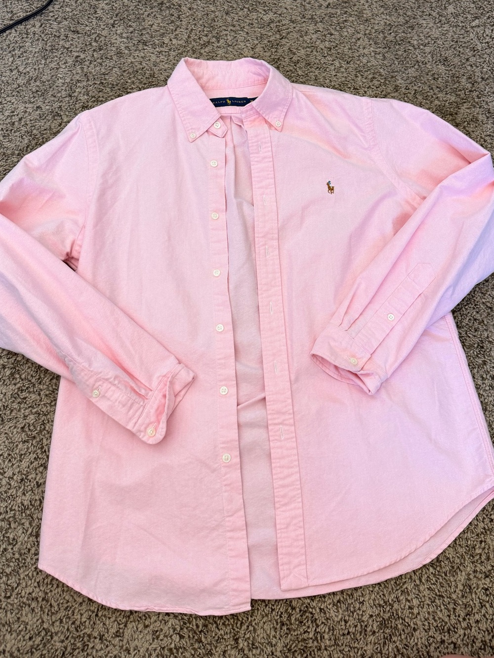 Ralph Lauren Men's Pale Pink Button-Down Shirt